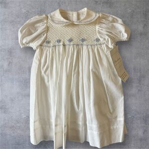 Strasburg Heirloom Dress White Smocked Lavender Embroidery Size 6M - NWT